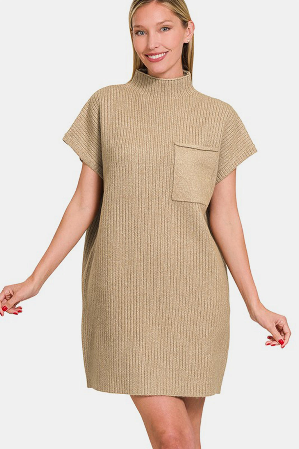 Zenana Short Sleeve Sweater Mini Dress Apparel Apparel Ship from USA TikTok Trendsi Zenana Trendsi https://www.cyberehub.com