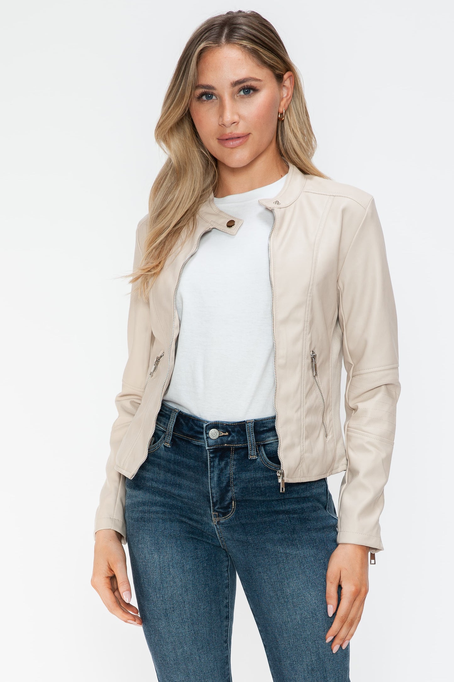 Snobbish PU Leather Zip Up Jacket with Pockets Tops/Jackets/Sweaters Clothing Tops Ship from USA Snobbish TikTok Trendsi USPS Walmart Trendsi https://www.cyberehub.com