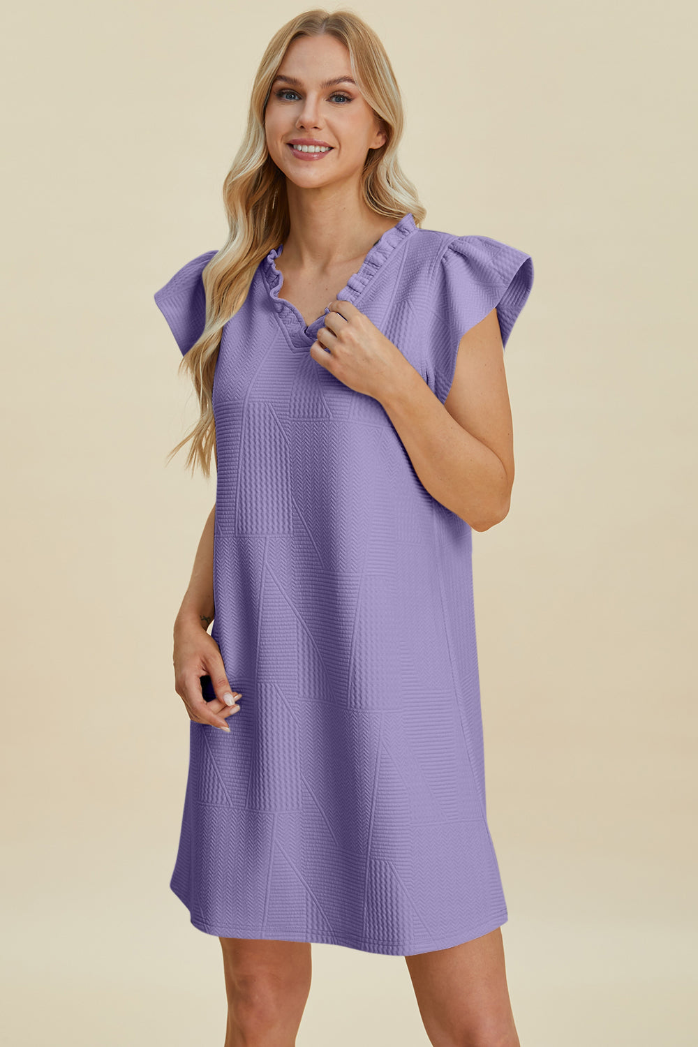 Double Take Full Size Ruffled V-Neck Cap Sleeve Dress Lavender Apparel/Dress Double Take Dress Ship from USA TikTok Trendsi USPS Walmart Walmart Apparel Trendsi https://www.cyberehub.com