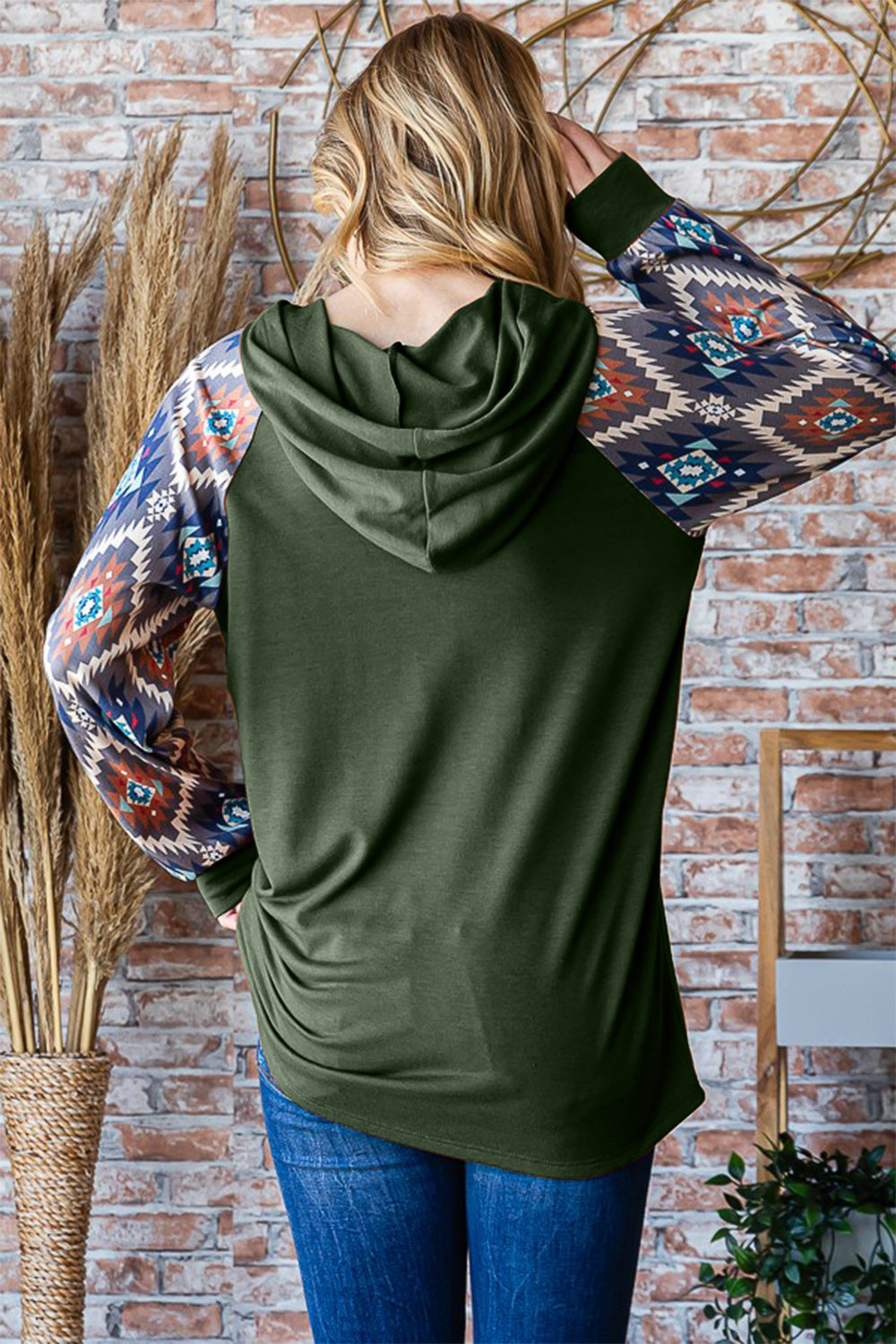 Heimish Full Size Half Button Printed Long Sleeve Hooded Top Tops/Jackets/Sweaters Clothing Tops Heimish Ship from USA TikTok Trendsi USPS Walmart Trendsi https://www.cyberehub.com