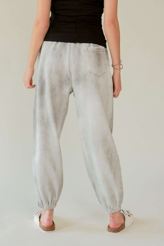 Davi & Dani Rhinestone Elastic Waist Joggers Apparel Apparel Davi & Dani Ship from USA TikTok Trendsi Trendsi https://www.cyberehub.com