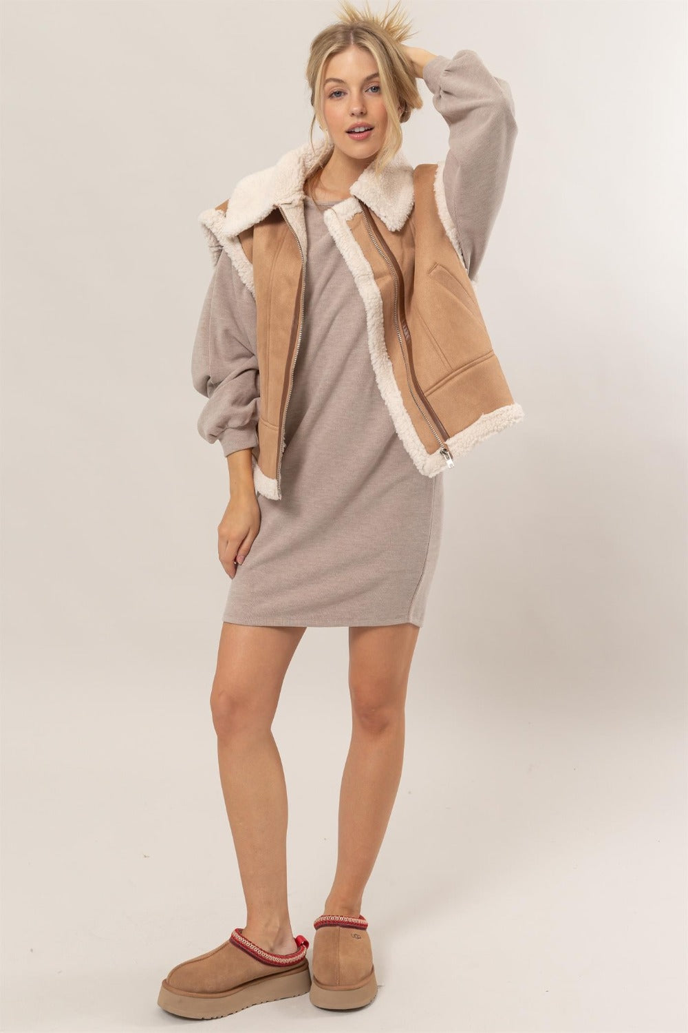 HYFVE Fur-Contrast Zip Up Suede Vest Tops/Jackets/Sweaters Clothing Tops HYFVE Ship from USA TikTok Trendsi USPS Walmart Trendsi https://www.cyberehub.com