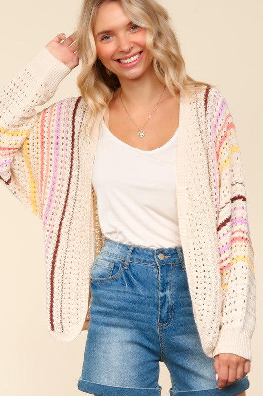 Haptics Full Size Striped Crochet Open Front Cardigan Apparel Apparel Haptics Ship from USA TikTok Trendsi Trendsi https://www.cyberehub.com