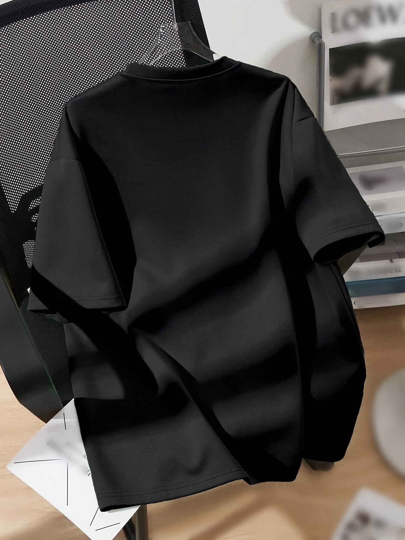 Splicing Bear And Letter Printed Casual T-shirt, Round Neck Loose Top With Dropped Shoulders, Suitable For Spring And Summer Apparel/Shirt/Graphic Shirt SNULLO https://www.cyberehub.com