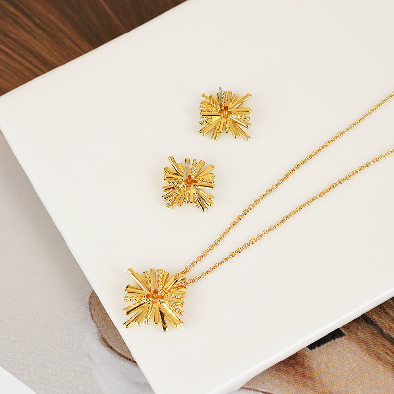 Starburst Gold-Plated Earrings and Necklace Set H.C Ship from USA TikTok USA Trendsi https://www.cyberehub.com