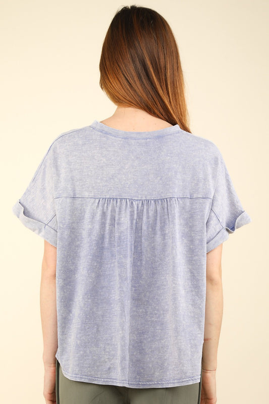 VERY J Nochted Short Sleeve Washed T-Shirt Tops/Jackets/Sweaters Clothing Tops Ship from USA TikTok Trendsi USPS VERY J Walmart Trendsi https://www.cyberehub.com