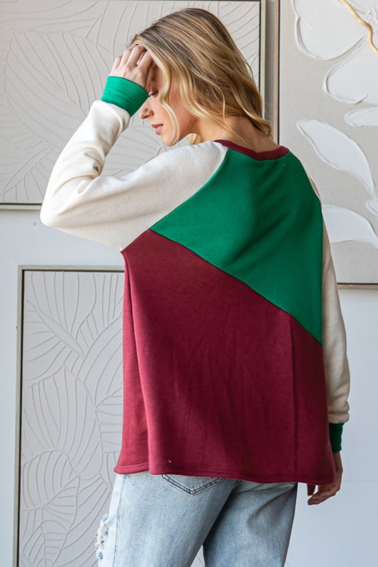 HOPELY Full Size Color Block Long Sleeve T-Shirt Tops/Jackets/Sweaters Clothing Tops HOPELY Ship from USA TikTok Trendsi USPS Walmart Trendsi https://www.cyberehub.com