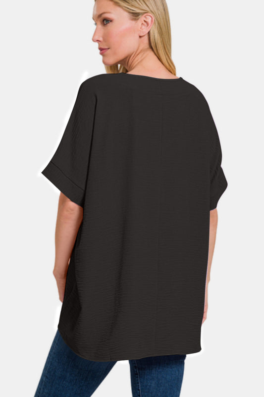 Zenana Full Size V-Neck Short Sleeve Top Apparel/Tops Ship from USA TikTok Tops Trendsi USPS Walmart Walmart Apparel Zenana Trendsi https://www.cyberehub.com