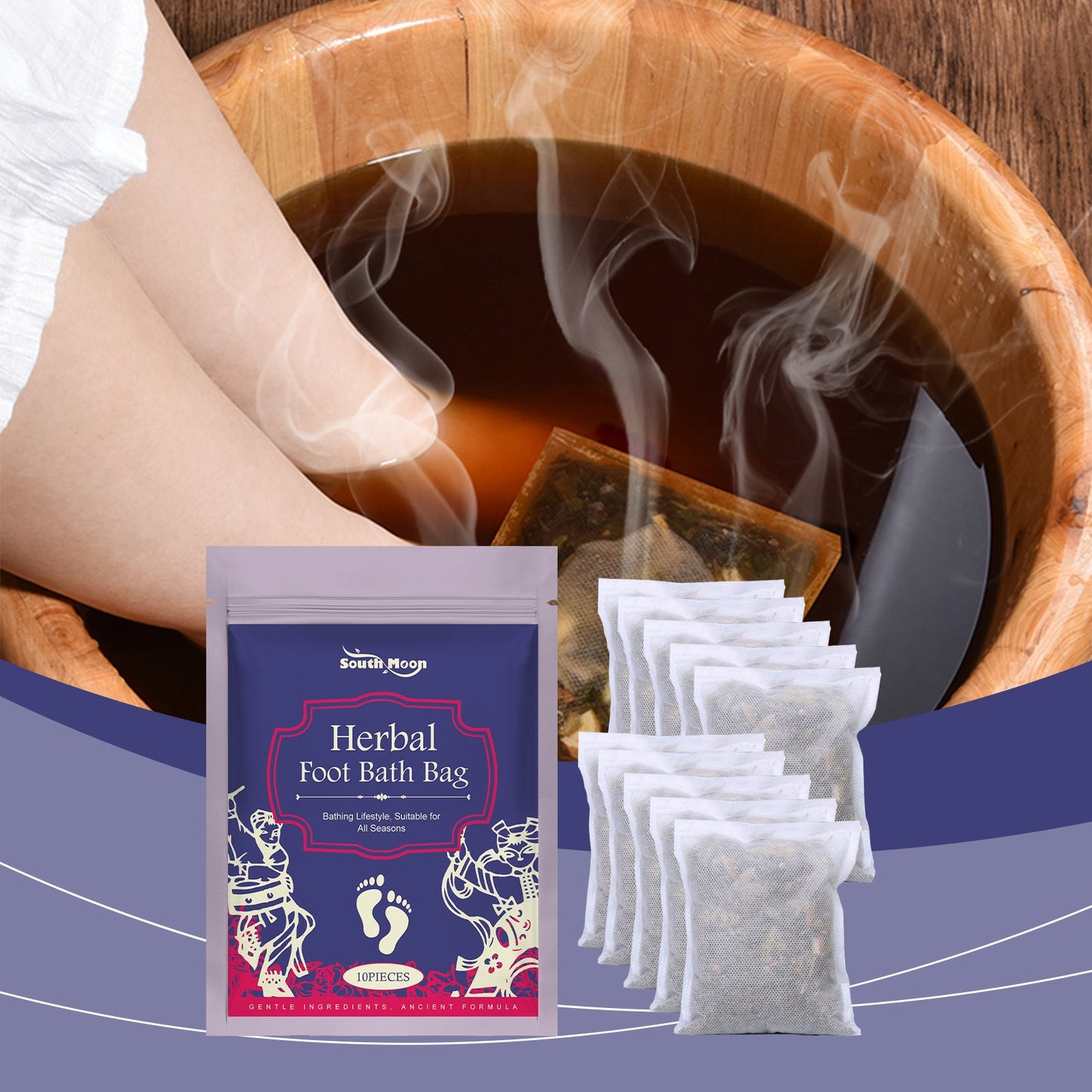 South Moon Herbal Foot Bath Bag Wormwood Extract Foot Soak Pack Gentle Care Foot Bath Health & Beauty Health & Beauty Under 10 UniversalMaax https://www.cyberehub.com