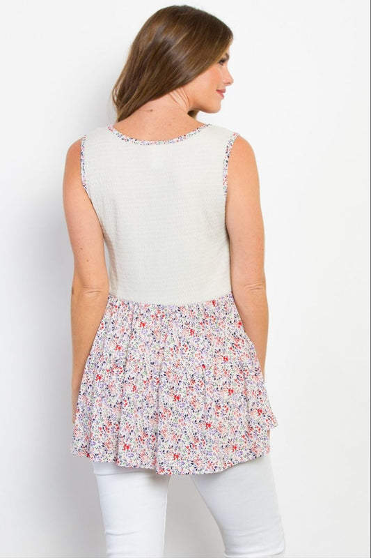 Be Stage Full Size Smocked Printed Peplum Sleeveless Top Apparel/Tops BE Stage Ship from USA TikTok Tops Trendsi USPS Walmart Walmart Apparel Trendsi https://www.cyberehub.com