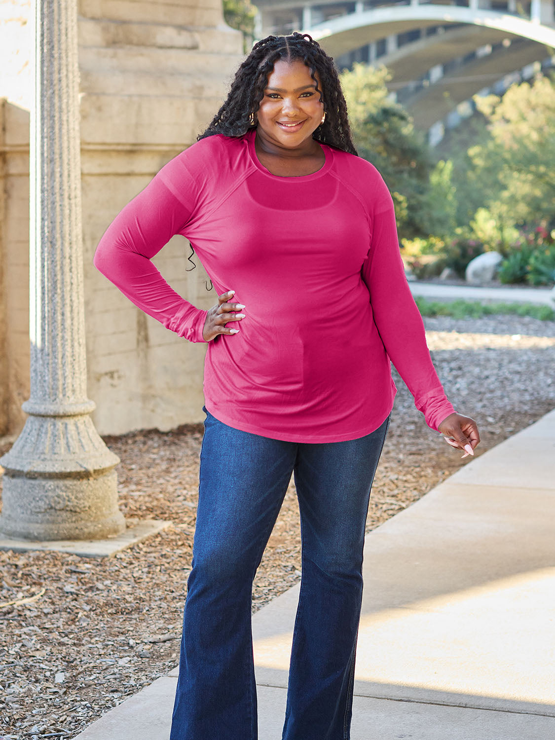 Basic Bae Full Size Round Neck Long Sleeve T-Shirt Apparel/Tops Basic Bae Ship from USA TikTok Tops Trendsi USPS Walmart Walmart Apparel Trendsi https://www.cyberehub.com