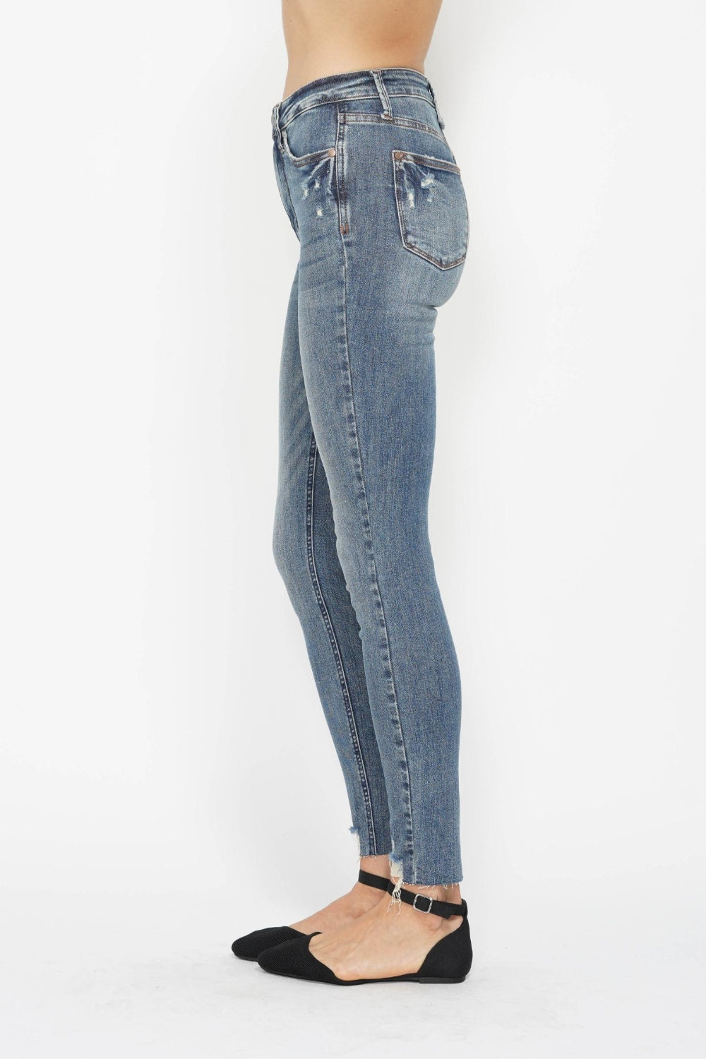 Judy Blue Full Size Tummy Control Vintage Wash Hem Destroy Skinny Jeans Bottoms Bottoms Clothing Judy Blue Ship from USA Women Trendsi https://www.cyberehub.com
