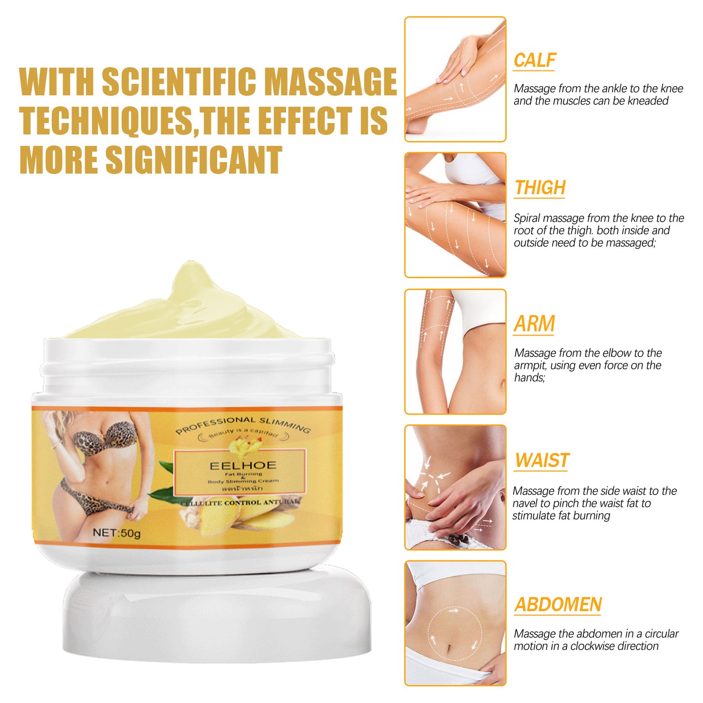EELHOE Ginger Weight Loss Cream Slimming Fat Burning Body Weight Loss Cream Health Beauty CJ USa USPS Muqe https://www.cyberehub.com