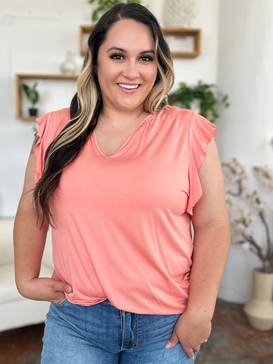 Basic Bae Full Size Bamboo Notched Ruffled Short Sleeve T-Shirt Apparel/Tops Basic Bae Ship from USA TikTok Tops Trendsi USPS Walmart Walmart Apparel Trendsi https://www.cyberehub.com