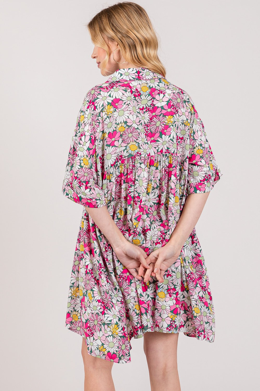SAGE + FIG Floral Button Down Mini Shirt Dress Apparel/Dress Dress SAGE+FIG Ship from USA TikTok Trendsi USPS Walmart Walmart Apparel Trendsi https://www.cyberehub.com