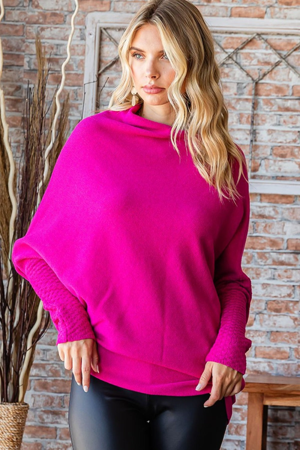 First Love Full Size Asymmetrical Hem Dolman Sleeve Sweater Shirt Apparel Clothing Tops First Love Ship from USA Shirts USA Women Trendsi https://www.cyberehub.com