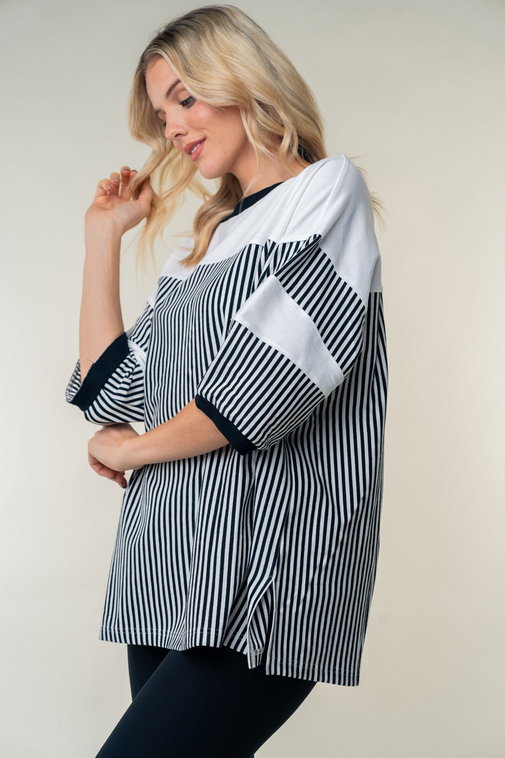 White Birch Full Size Striped Contrast Round Neck Top Tops/Jackets/Sweaters Clothing Tops Memorial Day Sale Ship from USA TikTok Trendsi USPS Walmart White Birch Trendsi https://www.cyberehub.com