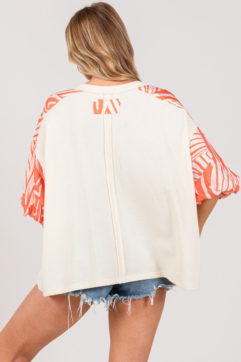 SAGE + FIG Peace Applique Patch with Zebra Print Contrast Top Tops/Jackets/Sweaters Clothing Tops SAGE+FIG Ship from USA TikTok Trendsi USPS Walmart Trendsi https://www.cyberehub.com