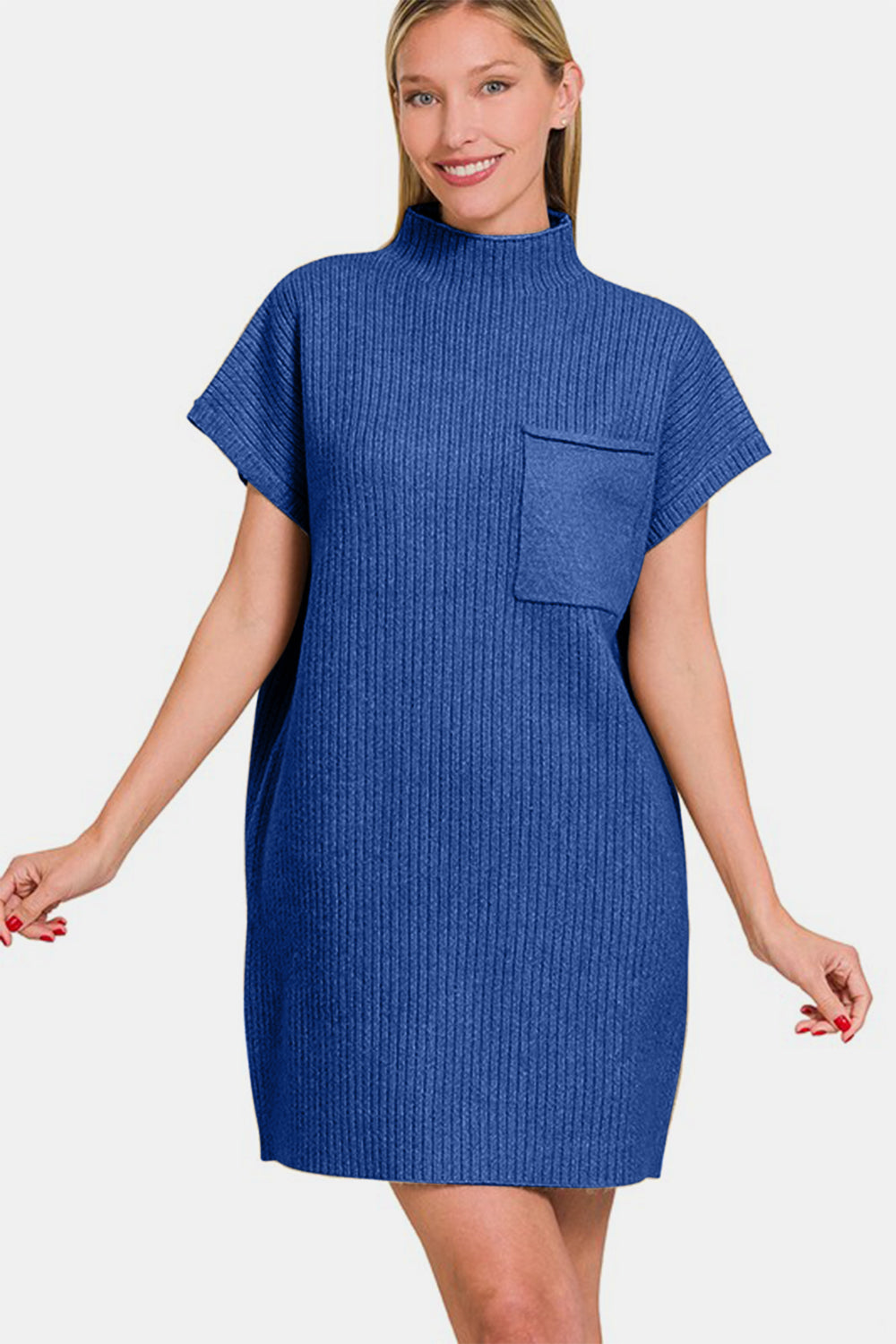Zenana Short Sleeve Sweater Mini Dress Apparel Apparel Ship from USA TikTok Trendsi Zenana Trendsi https://www.cyberehub.com