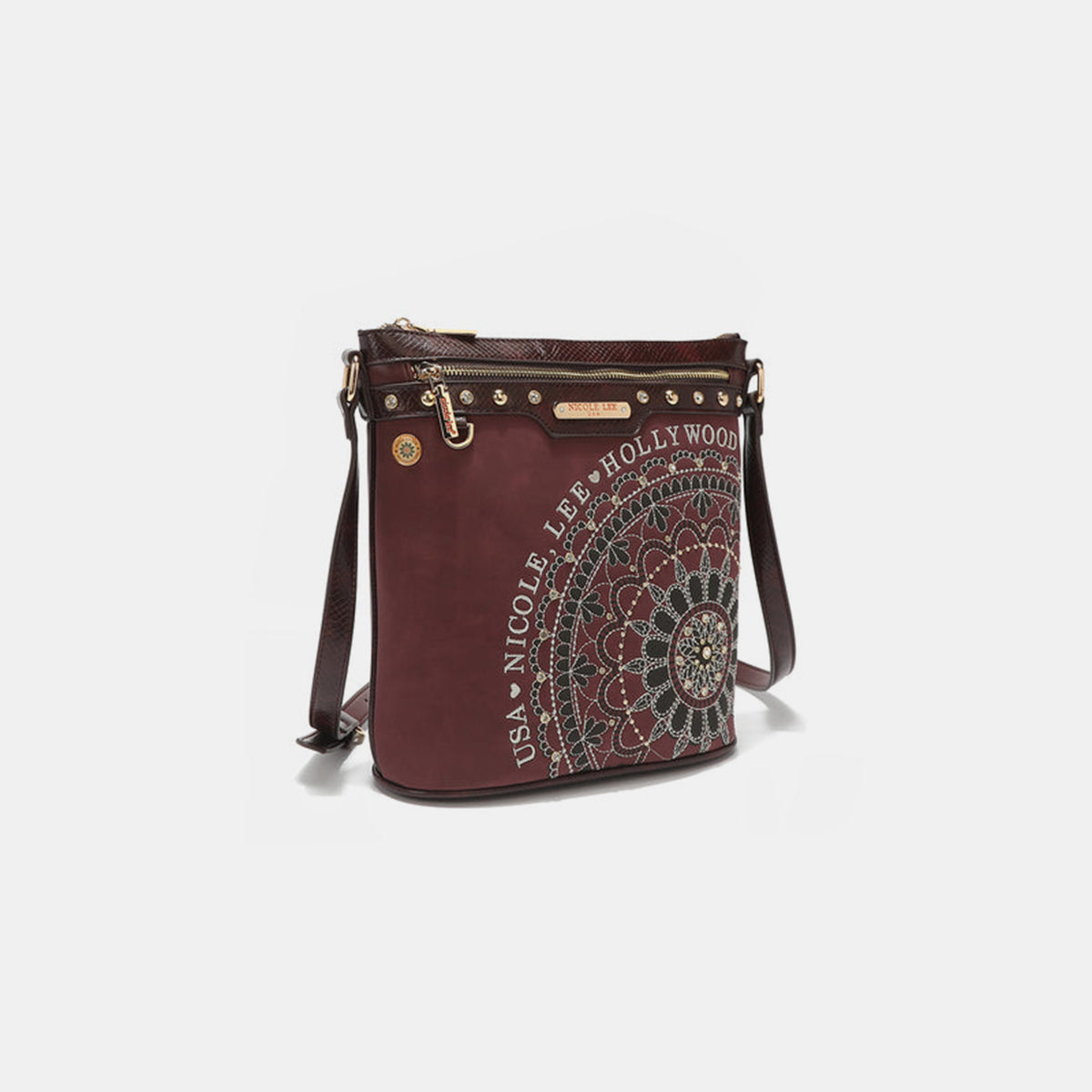 Nicole Lee USA Metallic Stitching Embroidery Inlaid Rhinestone Crossbody Bag Bag Bag Nicole Lee USA Ship from USA Women Trendsi https://www.cyberehub.com