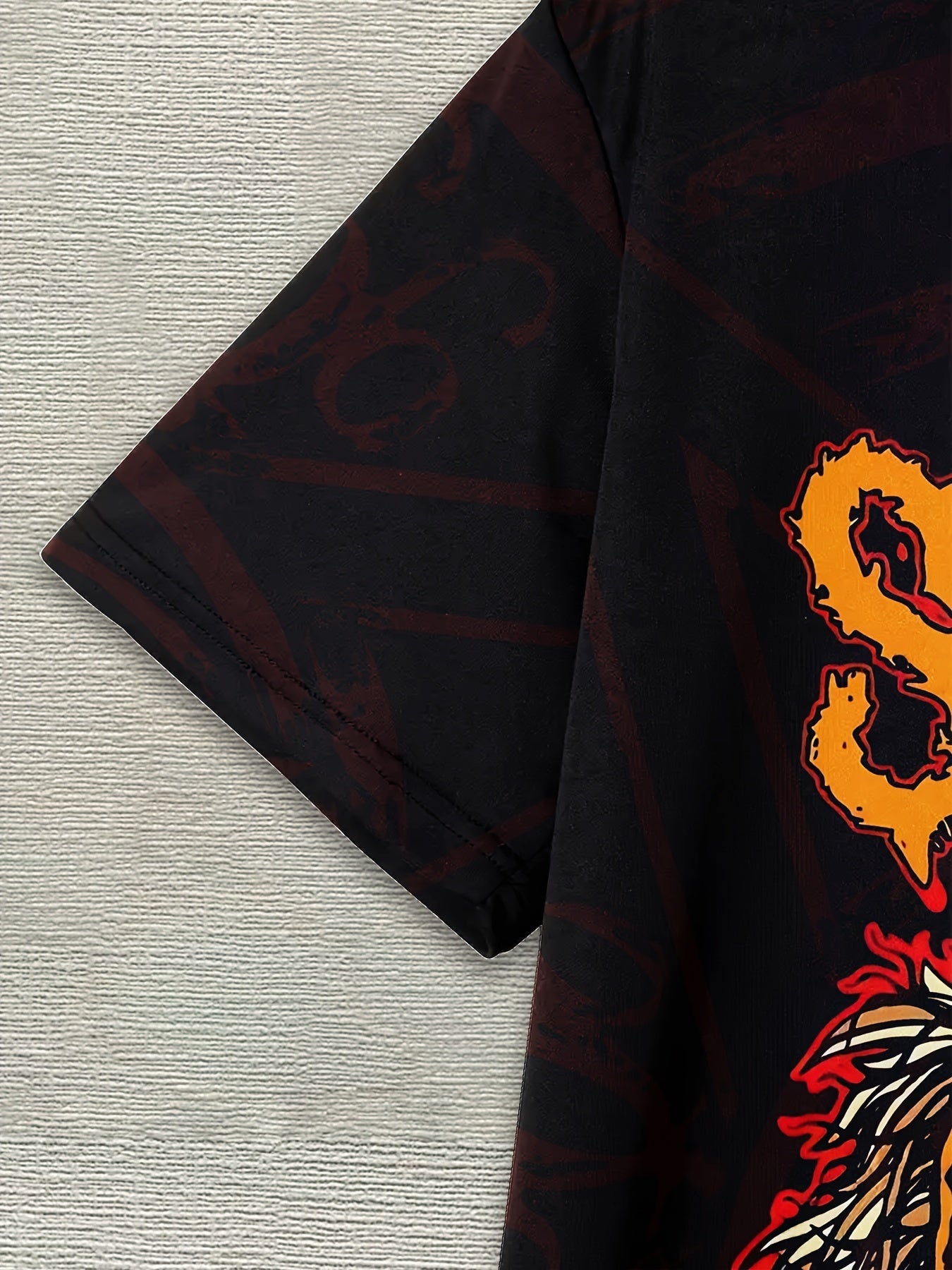 Men's 3D Printed Pattern T-shirt, Loose Fit, Polyester Material, Round Neck Design Apparel/Shirt/Graphic Shirt SNULLO https://www.cyberehub.com