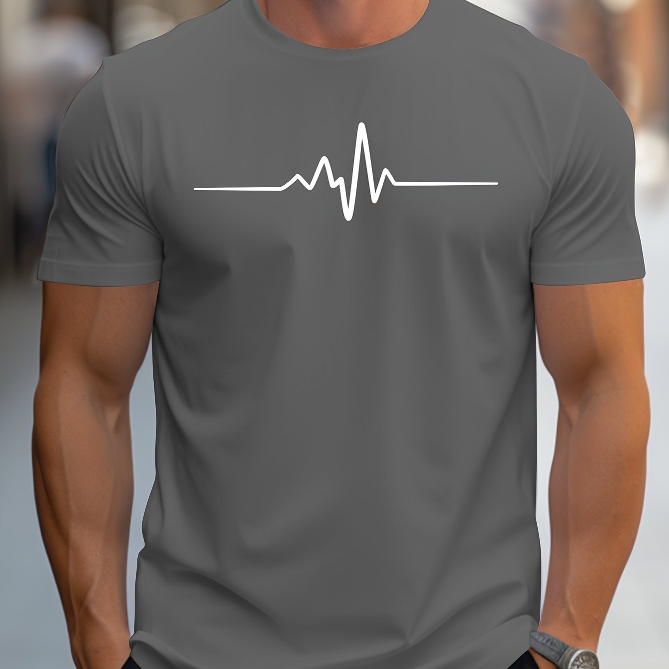 Creative Graphic Printed Men's Creative Top, Casual Short Sleeved Round Neck T-shirt, Summer Outdoor Men's Clothing Dark Grey Apparel/Shirt/Graphic Shirt SNULLO https://www.cyberehub.com