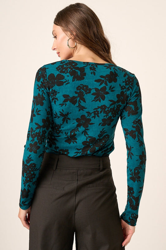 Mittoshop Flower Print Long Sleeve Knit Top Shirt Apparel Clothing Tops Mittoshop Ship from USA Shirts USA Women Trendsi https://www.cyberehub.com