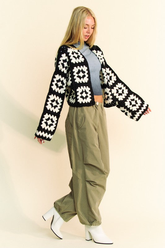 Davi & Dani Full Size Two Tone Flower Square Crochet Open Front Cardigan Tops/Jackets/Sweaters Clothing Tops Davi & Dani Ship from USA TikTok Trendsi USPS Walmart Trendsi https://www.cyberehub.com