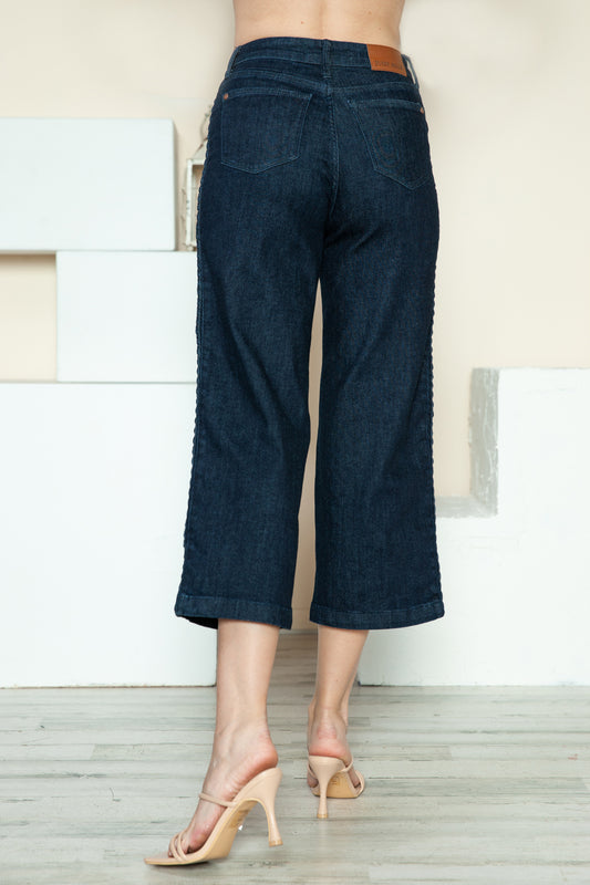 Judy Blue Full Size Side Seam Braid Detail Crop Wide Leg Jeans Bottoms Bottoms Clothing Judy Blue Pants Ship from USA Women Trendsi https://www.cyberehub.com