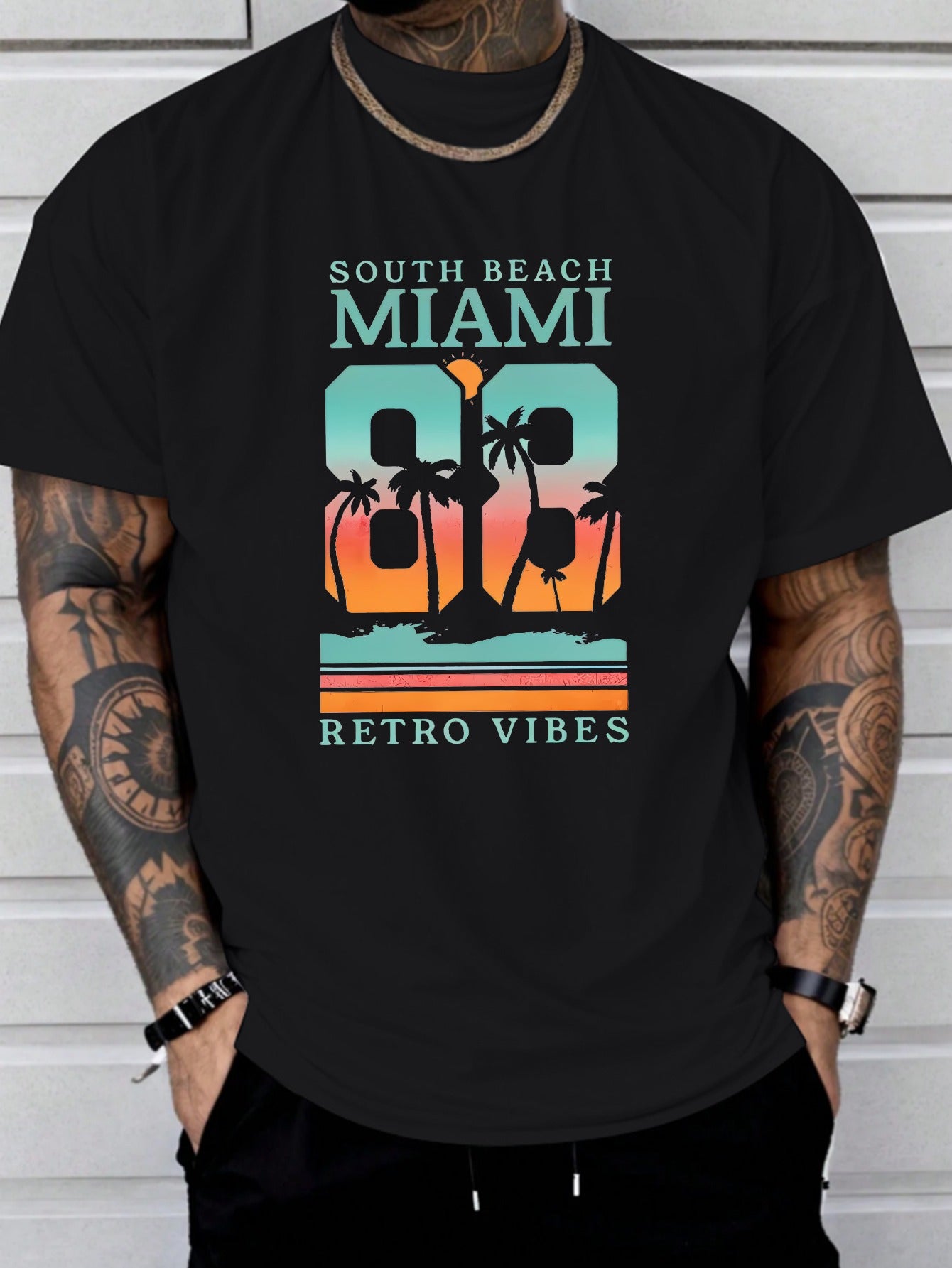 Miami South Beach Redovis Printed T-shirt, Men's T-shirt, Summer Casual Short Sleeved T-shirt Apparel/Shirt/Graphic Shirt SNULLO https://www.cyberehub.com