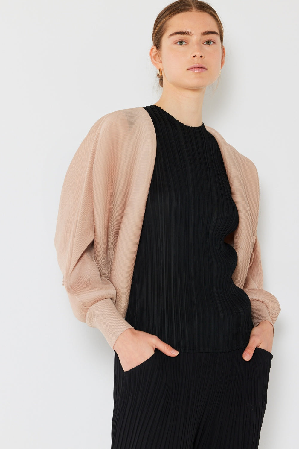 Marina West Swim Rib Pleated Puff Sleeve Bolero Cardigan Shirt Apparel Clothing Tops Marina West Swim Ship from USA Shirts USA Women Trendsi https://www.cyberehub.com