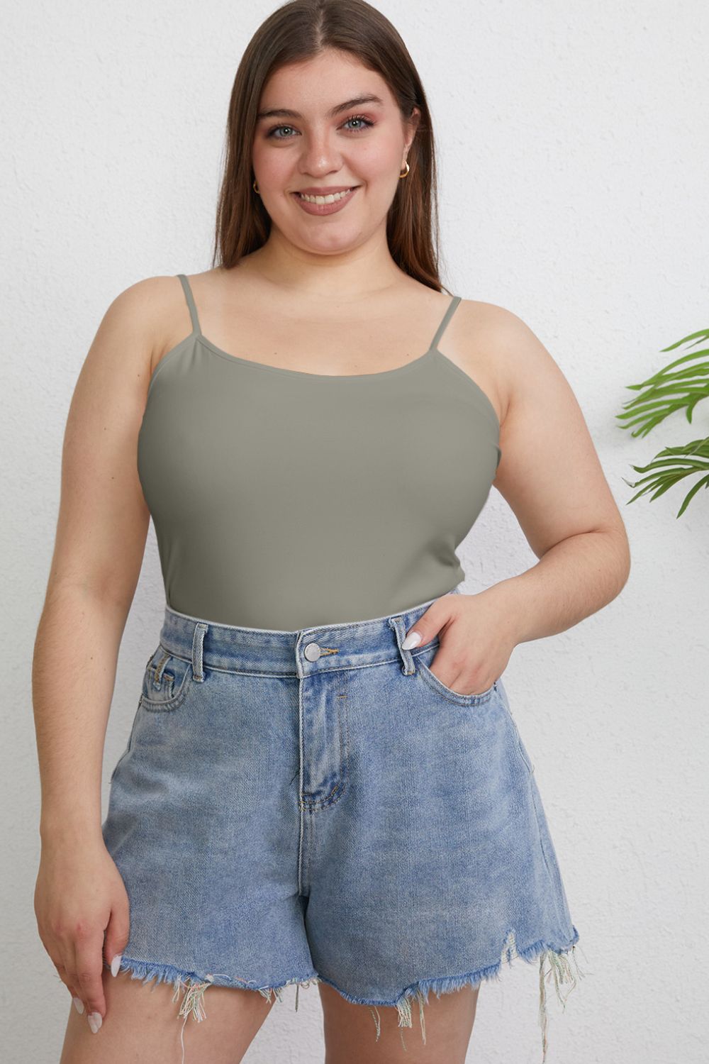 Basic Bae Full Size Round Neck Slim Cami Apparel/Tops Basic Bae Ship from USA TikTok Tops Trendsi USPS Walmart Walmart Apparel Trendsi https://www.cyberehub.com