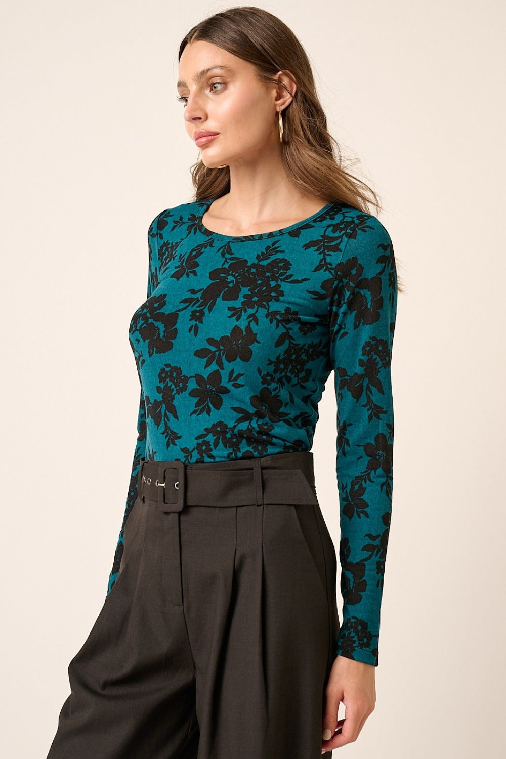 Mittoshop Flower Print Long Sleeve Knit Top Shirt Apparel Clothing Tops Mittoshop Ship from USA Shirts USA Women Trendsi https://www.cyberehub.com