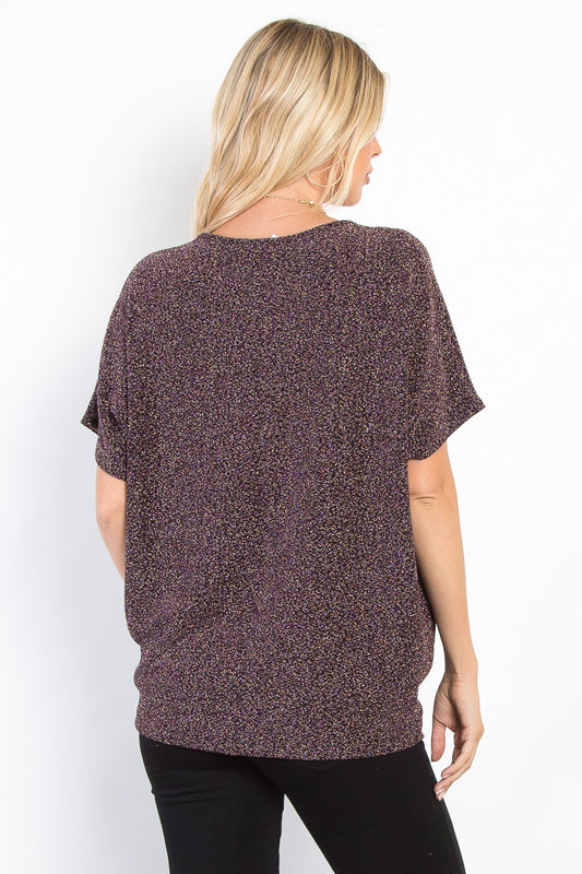 Be Stage Full Size Lurex Center Elastic Cinched Knit Top Shirt Apparel BE Stage Clothing Tops Ship from USA Shirts USA Women Trendsi https://www.cyberehub.com