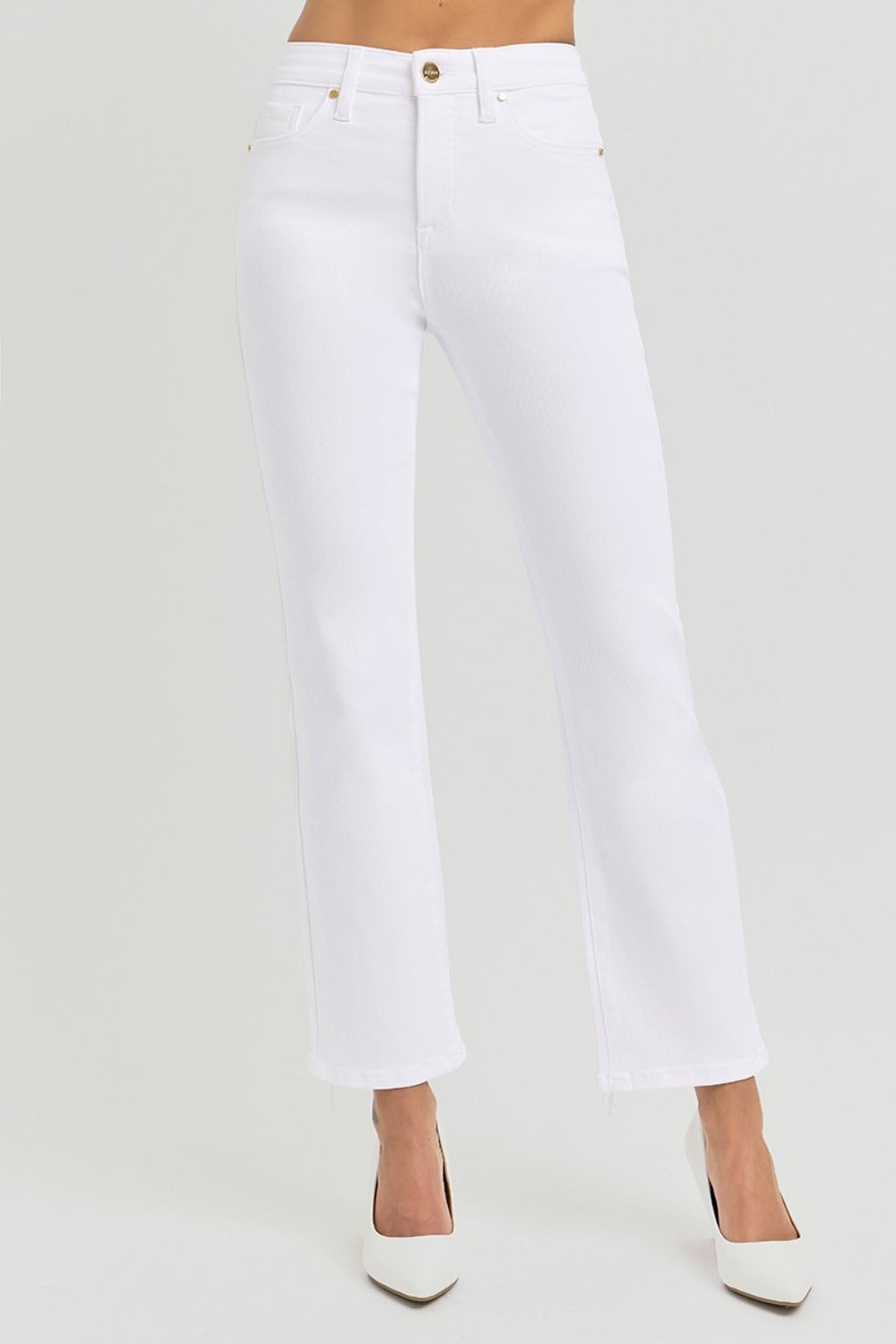 RISEN Full Size Tummy Control Elastic Band High Rise Crop Straight Jeans Bottoms Bottoms Clothing Pants RISEN Ship from USA Women Trendsi https://www.cyberehub.com