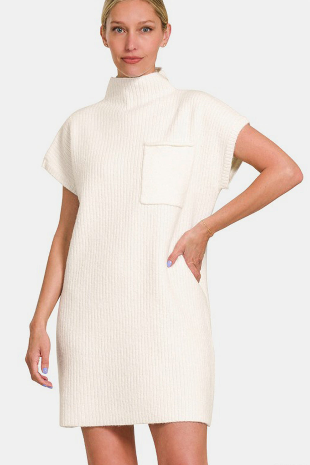 Zenana Short Sleeve Sweater Mini Dress Apparel Apparel Ship from USA TikTok Trendsi Zenana Trendsi https://www.cyberehub.com