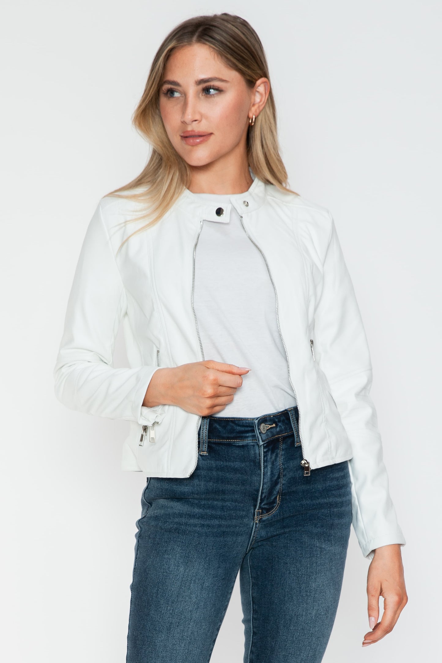 Snobbish PU Leather Zip Up Jacket with Pockets Tops/Jackets/Sweaters Clothing Tops Ship from USA Snobbish TikTok Trendsi USPS Walmart Trendsi https://www.cyberehub.com