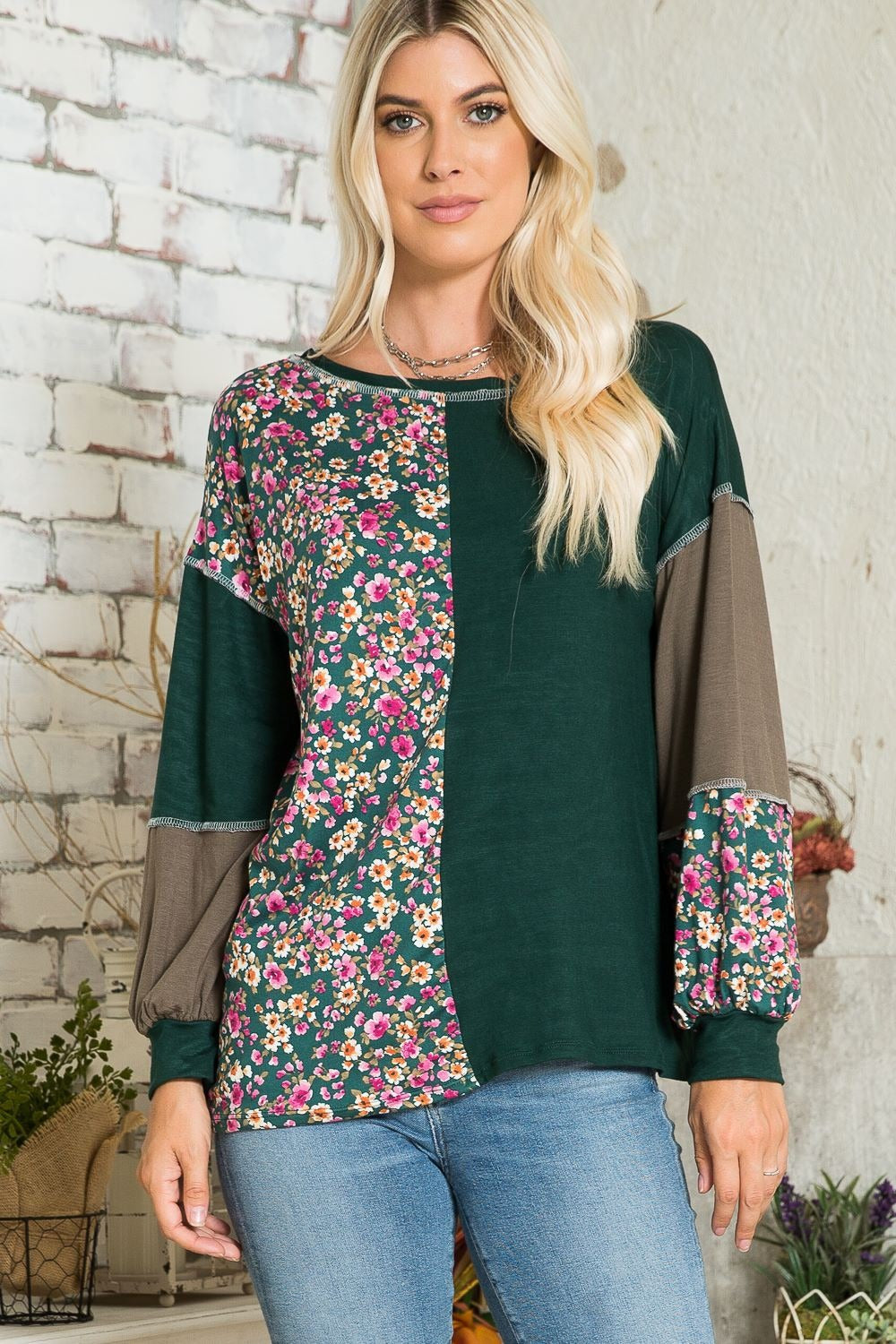 Celeste Full Size Floral Color Block Exposed Seam T-Shirt Apparel/Tops Celeste Ship from USA TikTok Tops Trendsi USPS Walmart Walmart Apparel Trendsi https://www.cyberehub.com