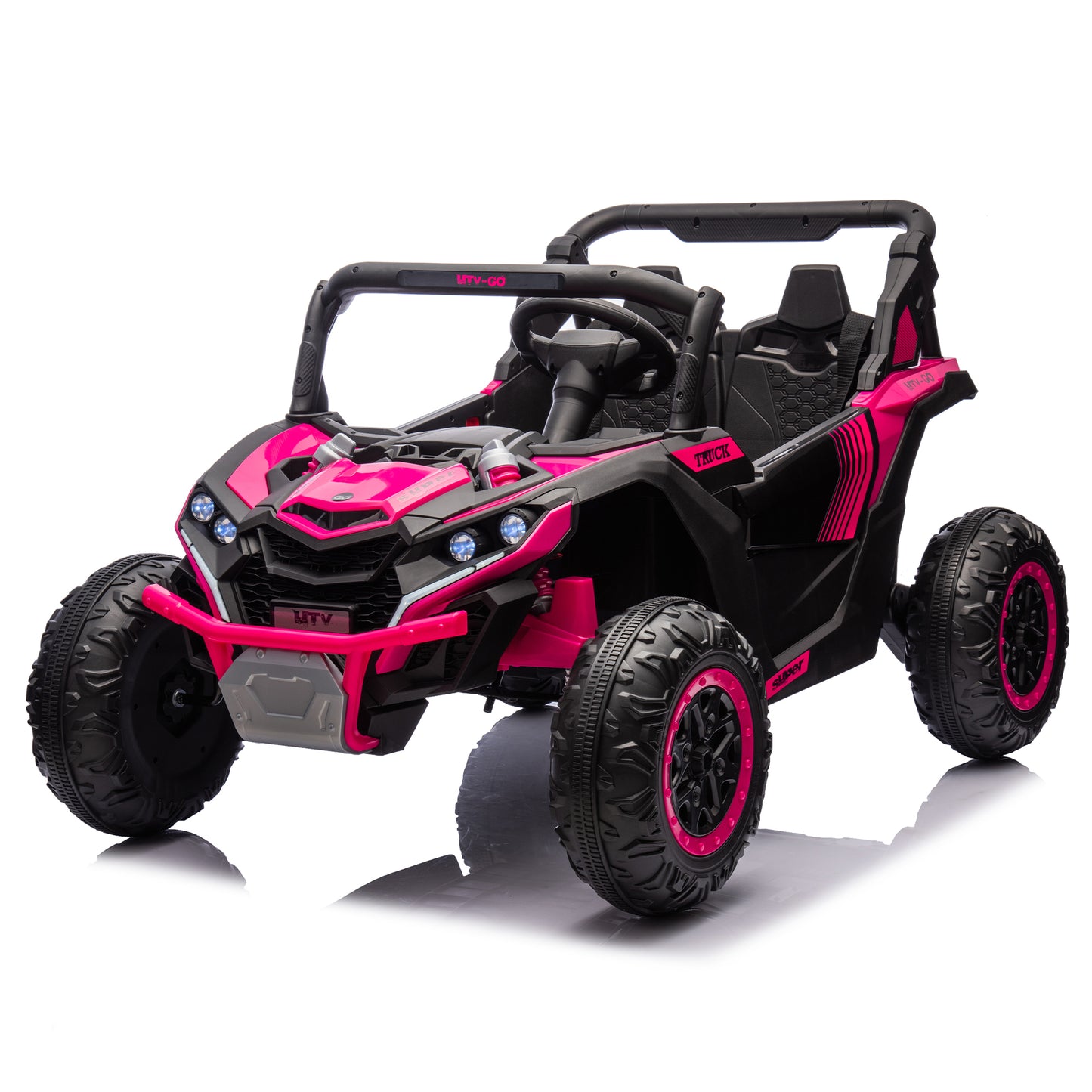 24V Two-Seater Kids Ride On UTV W/Parents Remote Control,Four-Wheel Suspension,Slow Start,Large wheel design,Anti-collision bar,Storage space,Music,USB,Bluetooth,Volume control,LED lights for Kids 3+. Giga Kids Toys Giga https://www.cyberehub.com