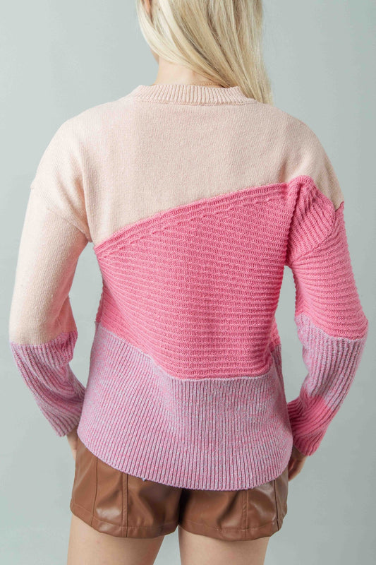 VERY J Color Block Long Sleeve Sweater Tops/Jackets/Sweaters Clothing Tops Ship from USA TikTok Trendsi USPS VERY J Walmart Trendsi https://www.cyberehub.com