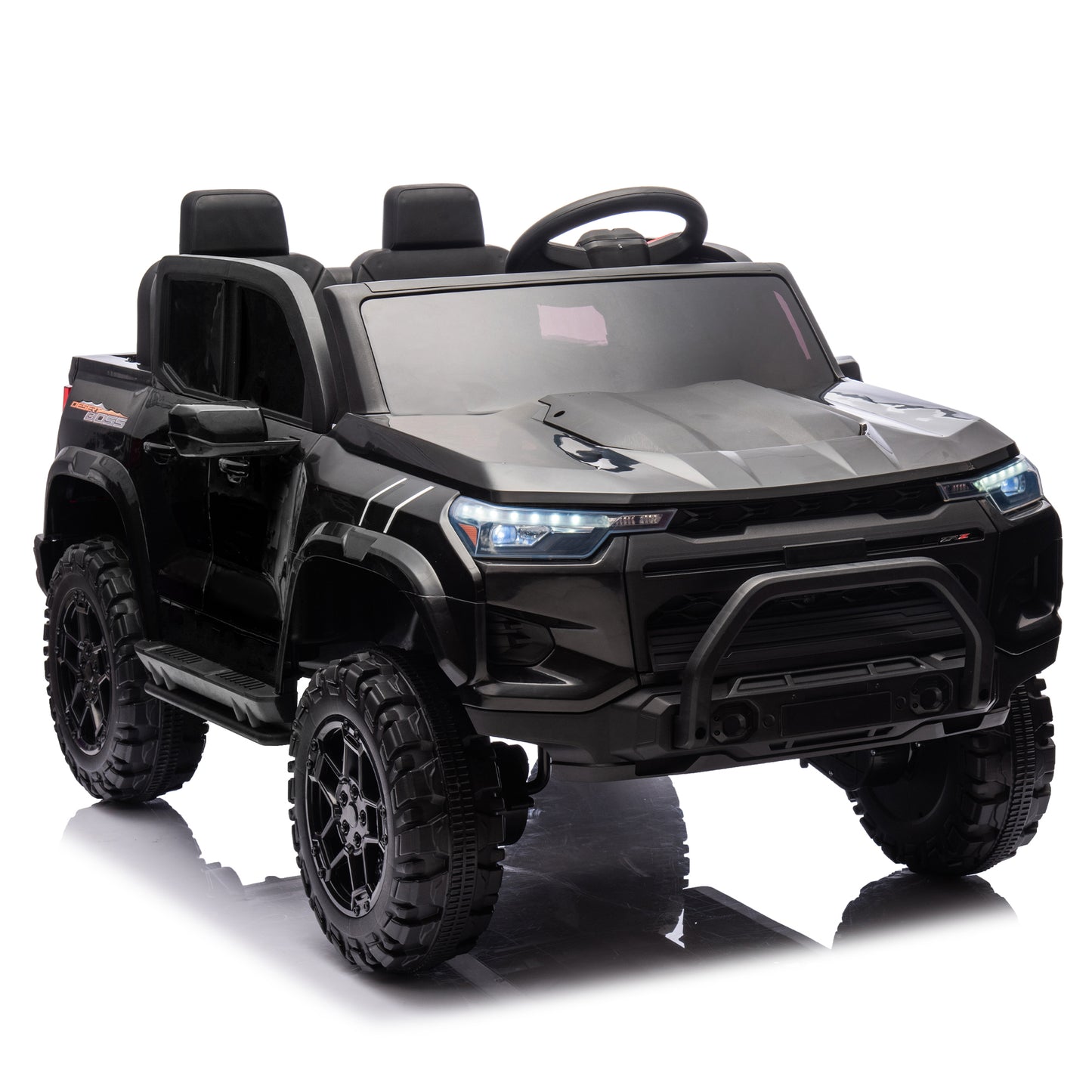 24V10A Two-seater Kids Ride On Electric Pickup, kids ride on toy W/parents remote control,4WD 800W motors,Two Safety belts,High Gate Safety Design,USB,Bluetooth, Speed 2.49-3.73MPH for kids aged 3+. Giga Kids Toys Giga https://www.cyberehub.com