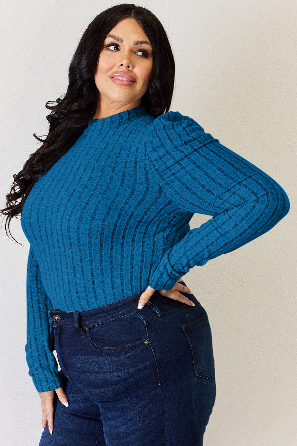 Basic Bae Full Size Ribbed Mock Neck Puff Sleeve T-Shirt Apparel/Tops Basic Bae Ship from USA TikTok Tops Trendsi USPS Walmart Walmart Apparel Trendsi https://www.cyberehub.com