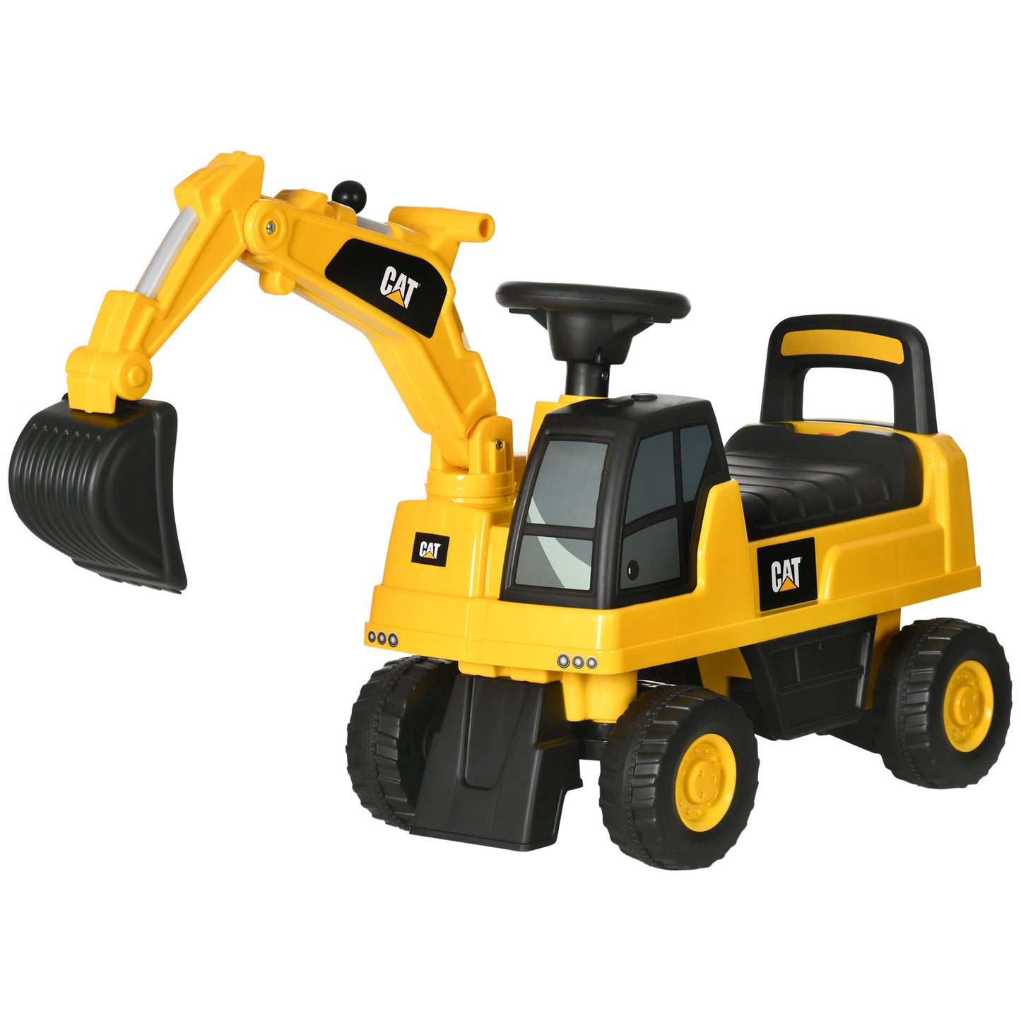 Aosom Excavator Ride on Toy, CAT Licensed Kids Manual Pedal Ride on Excavator with Manual Shovel, Horn, Hidden Storage for 18-36 Months Boys and Girls, Yellow Car Giga GNJ Toys Walmart Giga https://www.cyberehub.com
