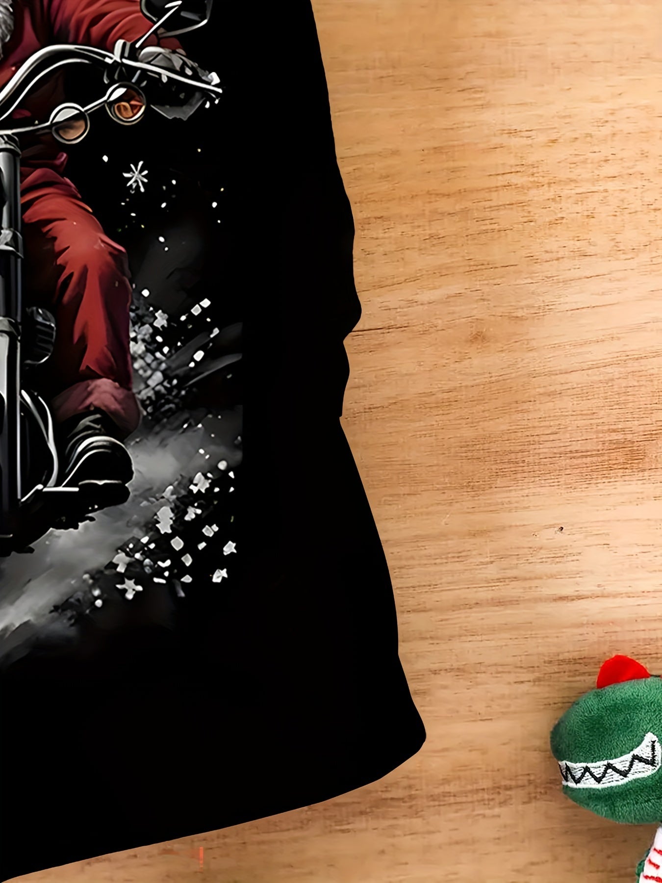 Men's Casual 3D Christmas Motorcycle Printed T-shirt - Made Of Polyester Knitted Fabric, Round Neck, Fitted Style, Innovative Holiday Clothing Apparel/Shirt/Graphic Shirt SNULLO https://www.cyberehub.com