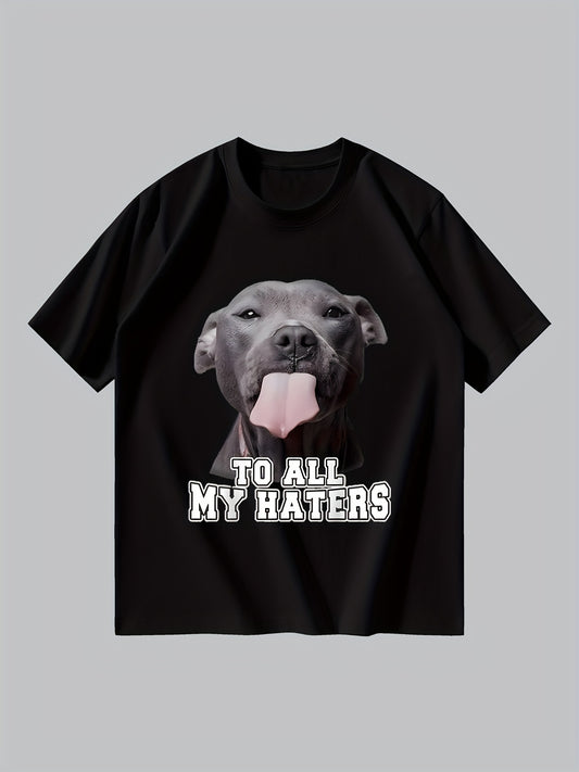 Men's Dog Print T-shirt, Casual Short Sleeved Round Neck T-shirt, Men's Outdoor T-shirt Apparel/Shirt/Graphic Shirt SNULLO https://www.cyberehub.com