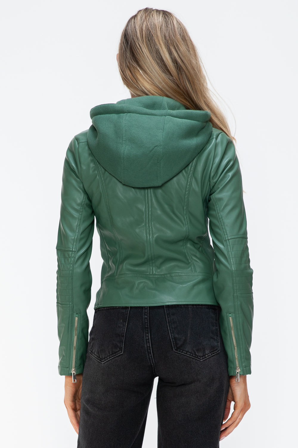Snobbish Faux Leather Zip Up Drawstring Hooded Jacket Tops/Jackets/Sweaters Clothing Tops Ship from USA Snobbish TikTok Trendsi USPS Walmart Trendsi https://www.cyberehub.com