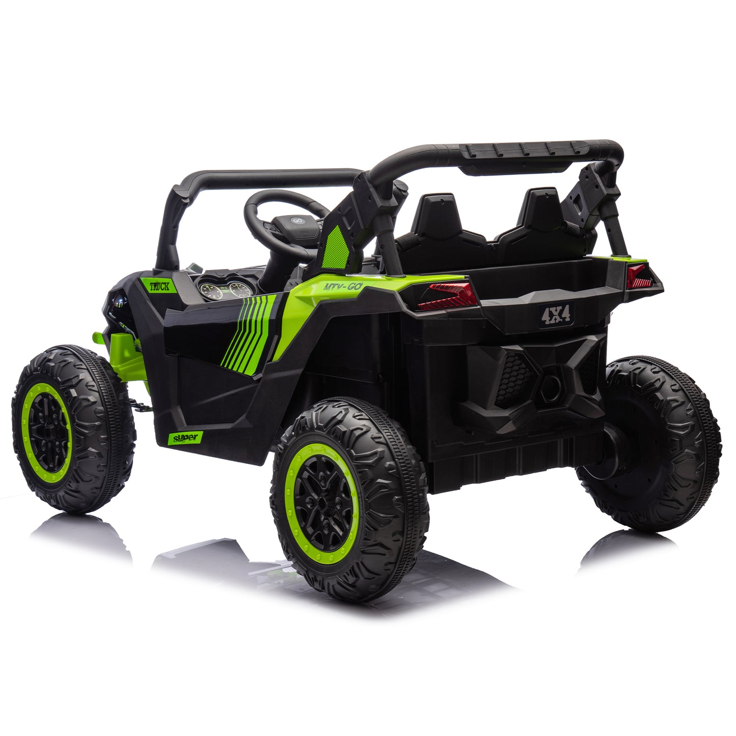 24V Two-Seater Kids Ride On UTV W/Parents Remote Control,Four-Wheel Suspension,Slow Start,Large wheel design,Anti-collision bar,Storage space,Music,USB,Bluetooth,Volume control,LED lights for Kids 3+. Giga Kids Toys Giga https://www.cyberehub.com