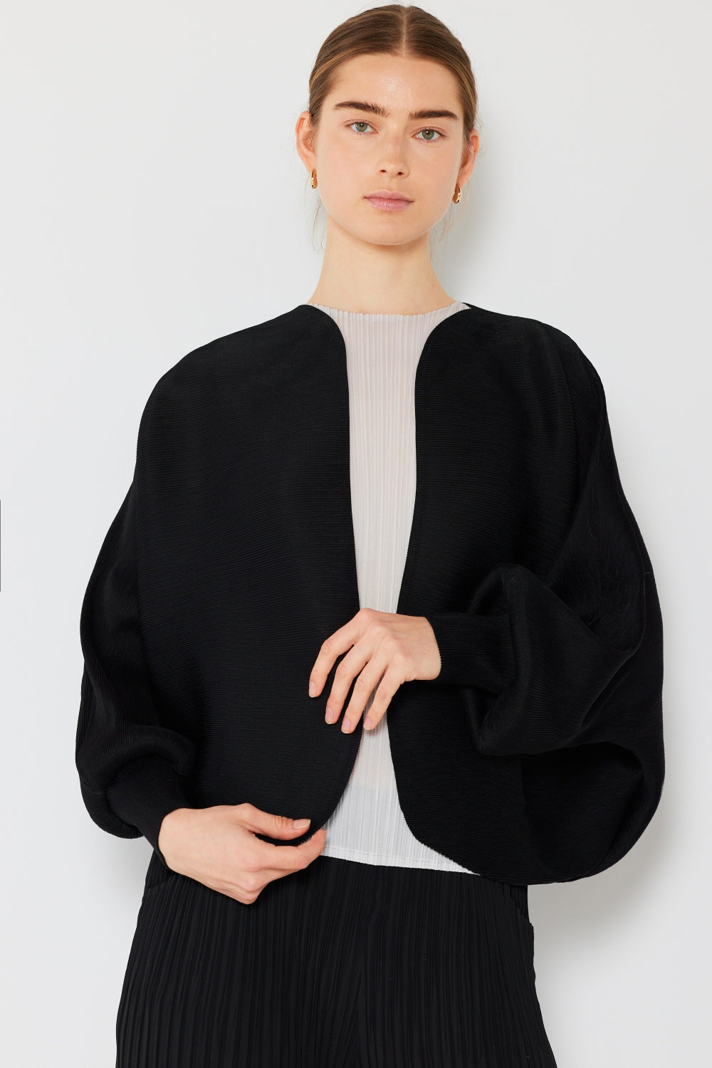 Marina West Swim Rib Pleated Puff Sleeve Bolero Cardigan Shirt Apparel Clothing Tops Marina West Swim Ship from USA Shirts USA Women Trendsi https://www.cyberehub.com