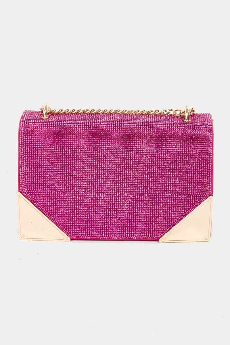 Fame Rhinestone Studded Rectangle Crossbody Bag Fame Accessories Ship from USA TikTok USA Trendsi https://www.cyberehub.com