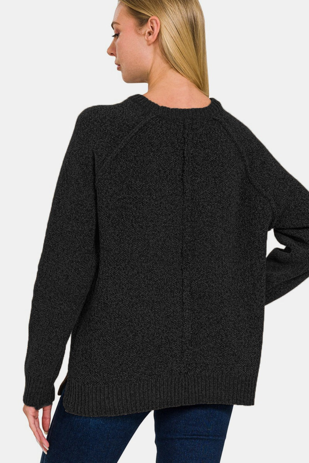 Zenana Side Slit Raglan Sleeve Sweater Tops/Jackets/Sweaters Clothing Tops Ship from USA TikTok Trendsi USPS Walmart Zenana Trendsi https://www.cyberehub.com